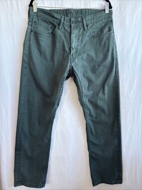 Levi's 505 Olive Night Black Leather Patch White Tab Utility Straight Jeans